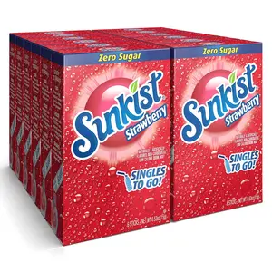 Sunkist Soda Singles To Go Drink Mix, Strawberry, 12 Boxes with 6 Packets Each - 72 Total Servings, Non-Carbonated and Sugar-Free