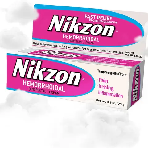 Nikzon Hemorrhoid Treatment Cream - Doctor-Recommended Double Action Vasoconstrictor & Anesthetic, Fast Relief for Pain, Itching, Burning, Inflammation & Bowel Movement Discomfort, 0.9oz Single Item