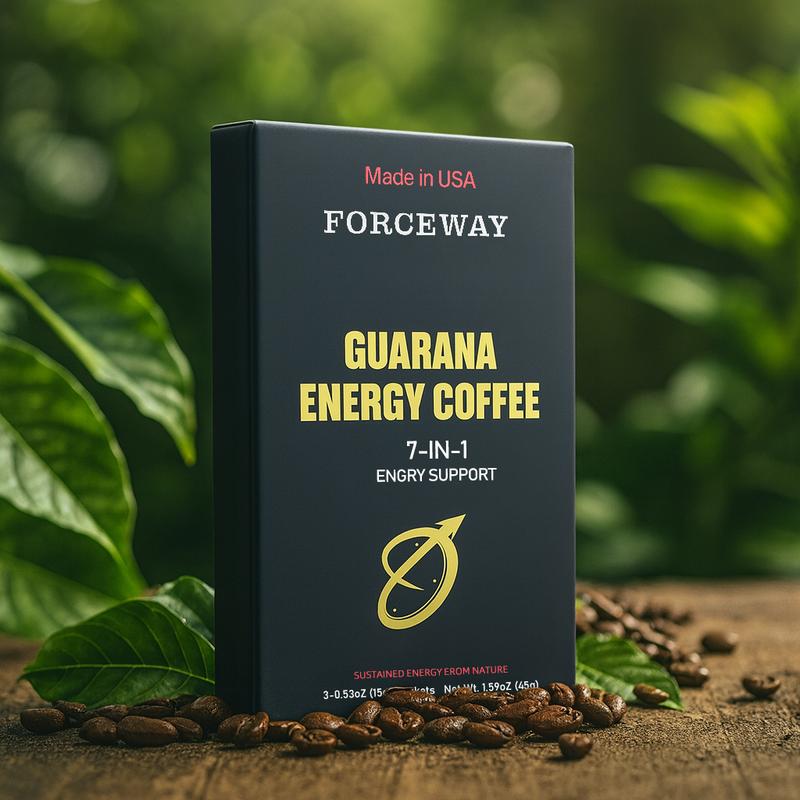 Guarana Energy Coffee, containing 3 packs of vitamin B3, Polygonatum sibiricum extract, Mulberry extract, Ginseng extract, etc