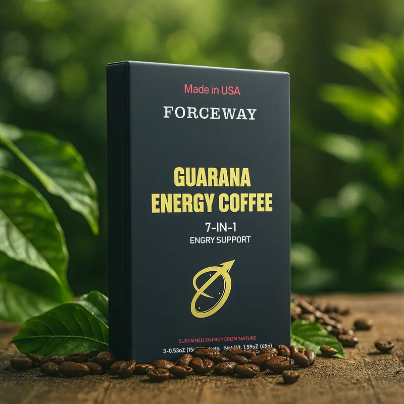 Guarana Energy Coffee, containing 3 packs of vitamin B3, Polygonatum sibiricum extract, Mulberry extract, Ginseng extract, etc