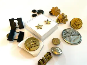 WWII U.S. Army Officer Insignia & Medals: Brigadier General, Major, Lieutenant
