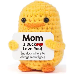 Birthday Gifts,Mothers Day for Mom from Daughter Son, Handmade Crochet Mini Duck Mom Gifts for Mama Mother in Law Bonus Step Mothers, Funny I Love You Mum Present Emotional Support Cute Decor