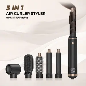 5 in 1 Blow Dryer Brush, Negative Ion Hair Dryer Brush Set Upgrade Hot Air Brush Air Styler Curling Wrap Air Curler, Curling Iron Hair Styling Tools As A Gift for Straight/Curl/Drying/Smoothing