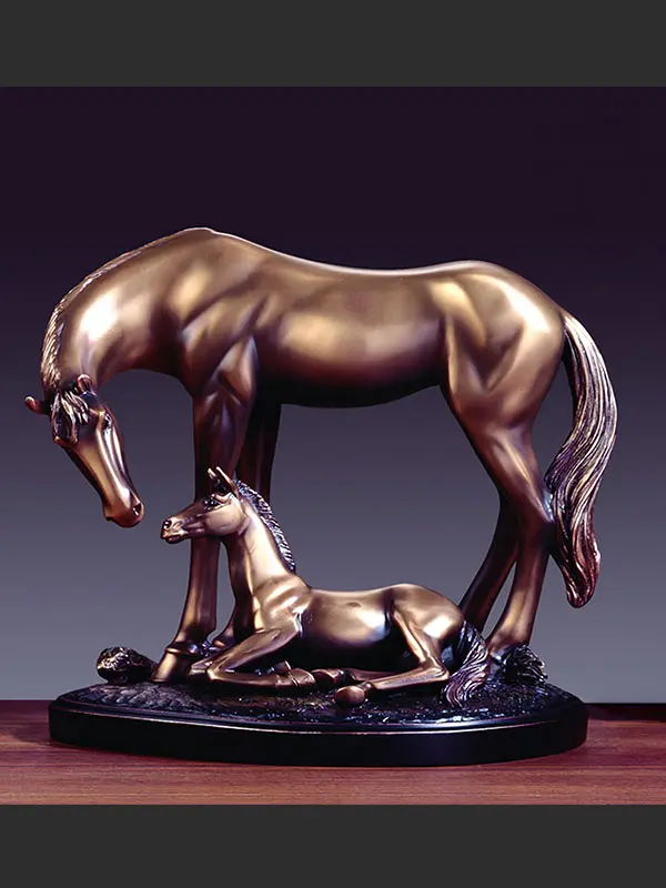 Marian Imports 53018 Mare & Foal Sculpture, Home Decor, Room Decor - 12 x 11.5 in.