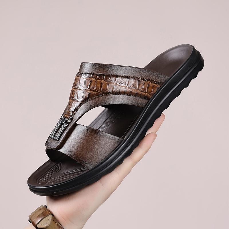 Men’s Summer New Non-Slip Outdoor Casual Business Slide Sandals  Flipflop Footwear Bathroom Lounge Slides and Beach Slides