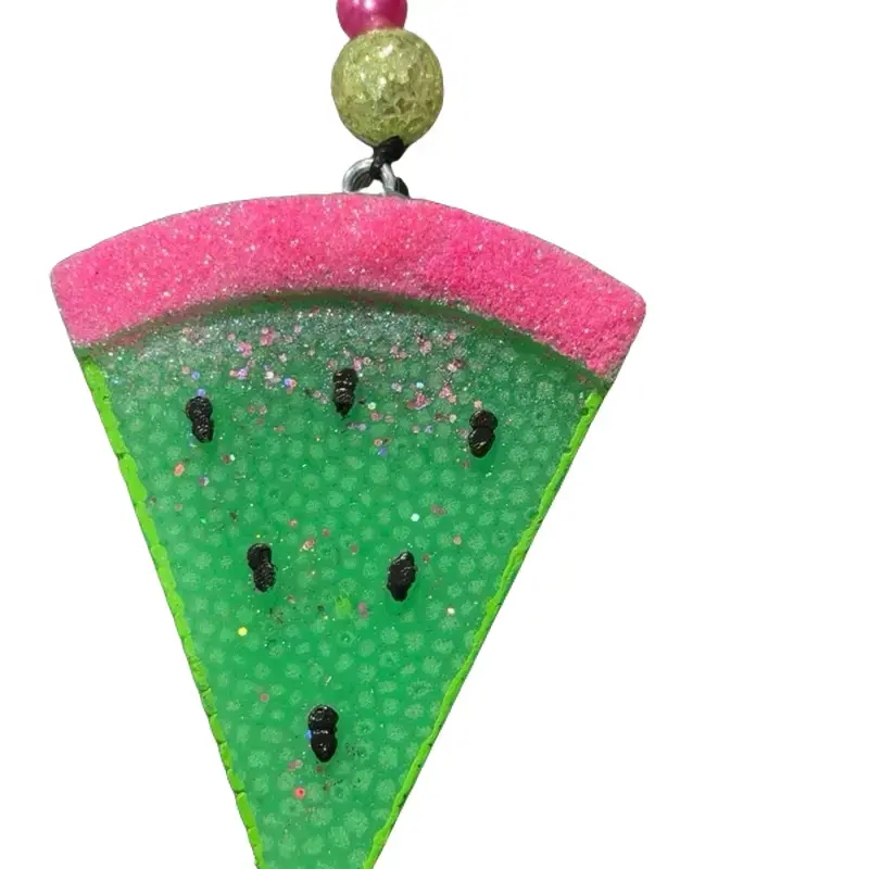 Pink Glitter Watermelon Freshies with Peaches & Cream Scented - Sparkly Green and Pink Design; luxury carscent scent car
