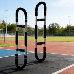 U-Shaped Multi-Functional Arm Trainer for multiple muscles, 2-level resistance adjustment. Home fitness design, easy to operate and unisex safe use. Sturdy material, ideal gift for strength improvement and beautiful muscle lines.