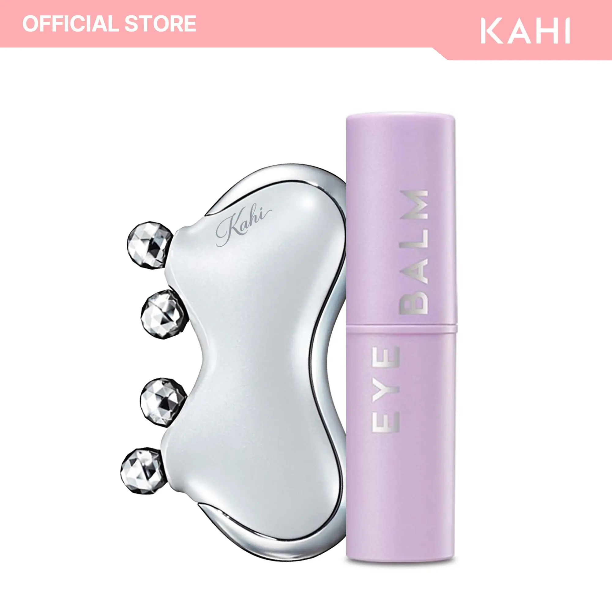 KAHI Eye Balm Stick & CAXA M1 Pearl Gua Sha Set - Firming, Brightening Eye Cream Moisturizer for Wrinkles and Radiance | 0.32 oz, Hydrate