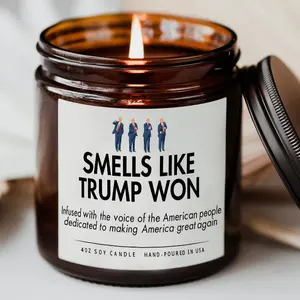 Trump Candle, Smells Like Trump Won, MAGA, Trump Victory, America, Scented Soy Candle, Gift Idea Decoration Perfume