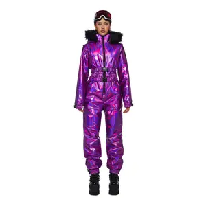 Aurora Beam Holographic Snowsuit - Purple