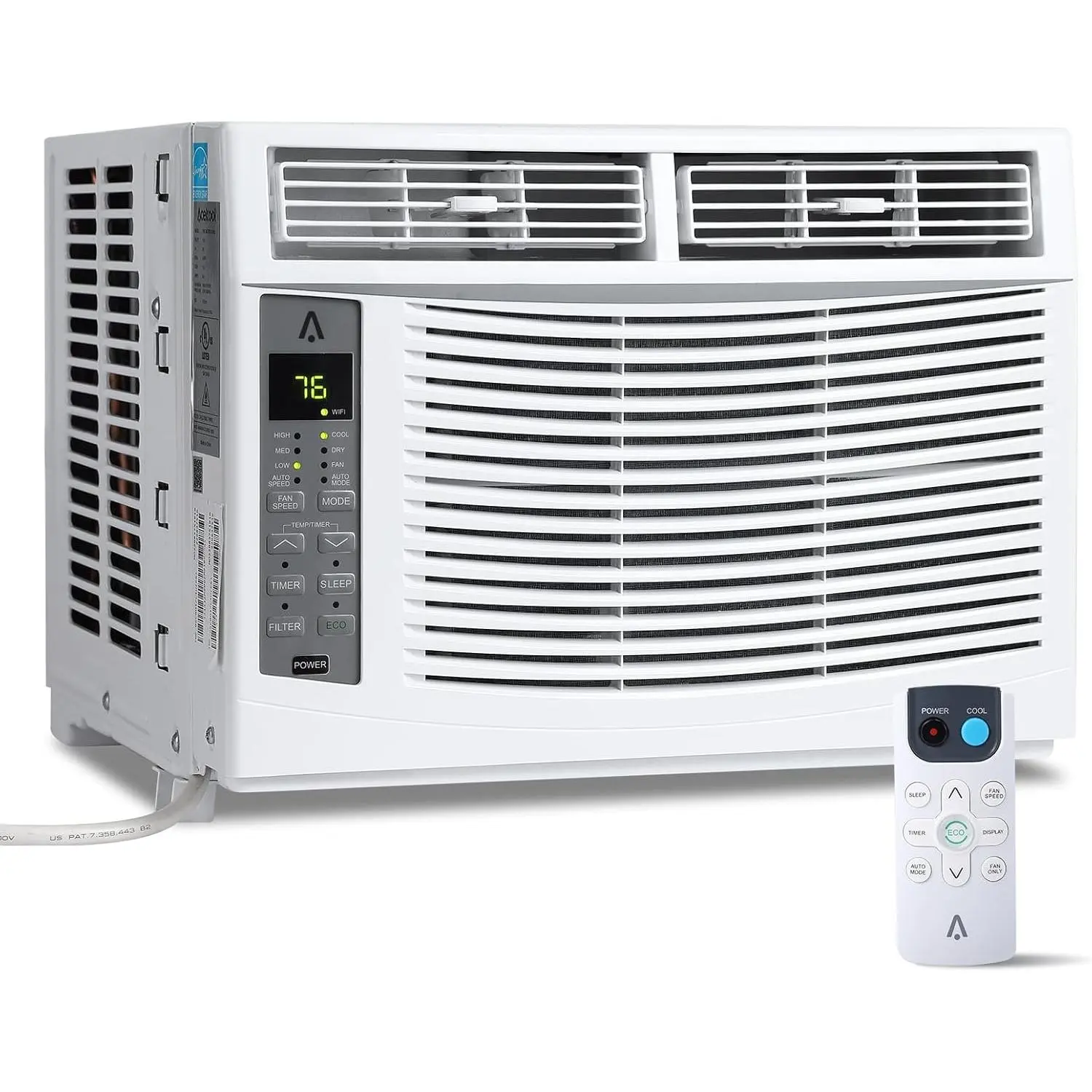 Window Air Conditioner Fast Cooling Energy Saving Window AC Unit with Remote Control Timer Function Easy Install Kit Perfect for Small Bedroom, Quiet Portable Ac, Window Type Aircon