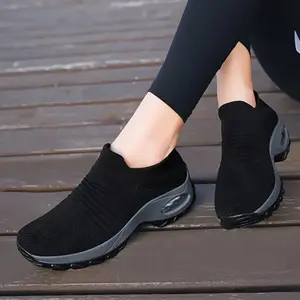 Women’s Casual Sneakers Trendy Slip-On Air Cushion Sneakers Comfortable Sock Indoor Outdoor Shoes for Daily Wear