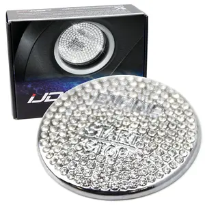 iJDMTOY Silver Bling Crystal Decor Chrome Keyless Engine Start/Stop Push Start Button Cover Cap For Mercedes C E S M CLA CLS CLK GLA GLC GLE GL SL Class, etc