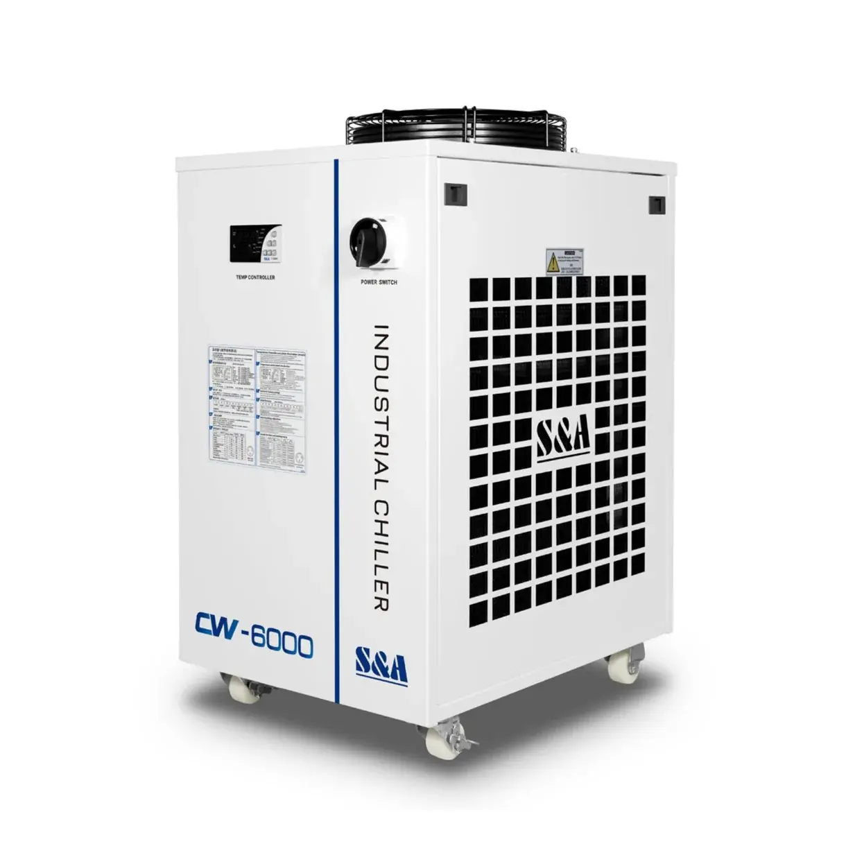 Professional Industrial Water Chiller, 13.5Gal (51L) Tank with 75L/min Dual Pump & 0.3°C Precision Temp Control, Ideal for CO2/UV Lasers, Essential Cooling for Small Business & DIY Engraving.