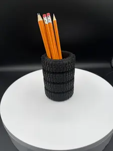 Tire Tread Pencil Holder - Unique Desk Organizer for Car Lovers & Off-Road Enthusiasts, Durable Office Supply Gift
