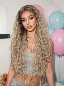 Women's Long Curly Synthetic Wig, Valentine's Day Gift Idea, All-Season Fashion Accessory, Easy-To-Wear Hairpiece, Curly Hair Wigs