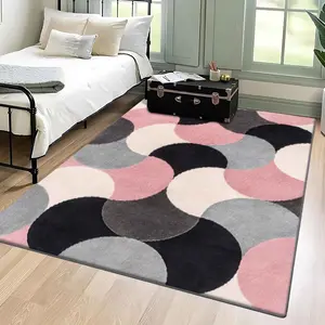 Round Dot Pattern Floor Mat, Non-slip Soft Floor Carpet, Decorative Area Rug for Home Living Room Bedroom, Vanity Decor Accessories, Polka Dot Rug