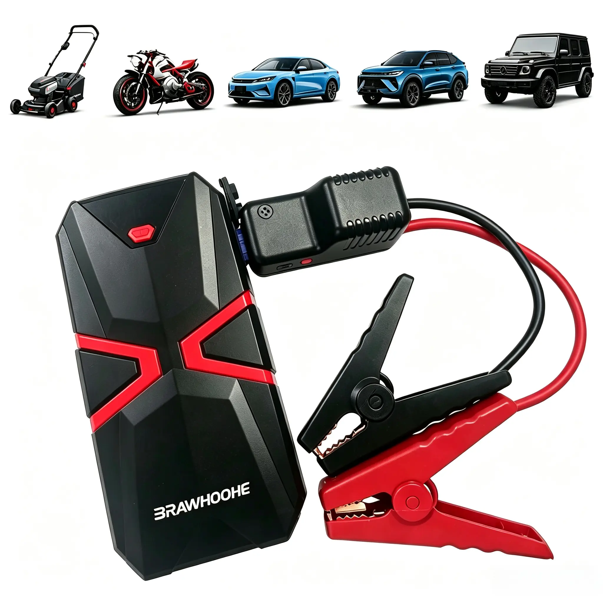6-in-1 12V Portable Car Jump Starter, Portable Battery Booster, LED Emergency Light, Fast-Charging Power Bank Function, Suitable for Cars, Trucks, and SUVs for Emergency Rescue, Ultra-Fast Shipping