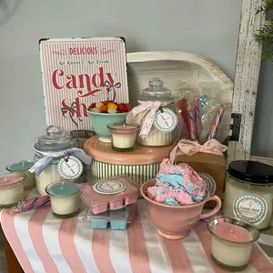 Candy Shop Votive Candle – Vintage Style Gift Box with Bow