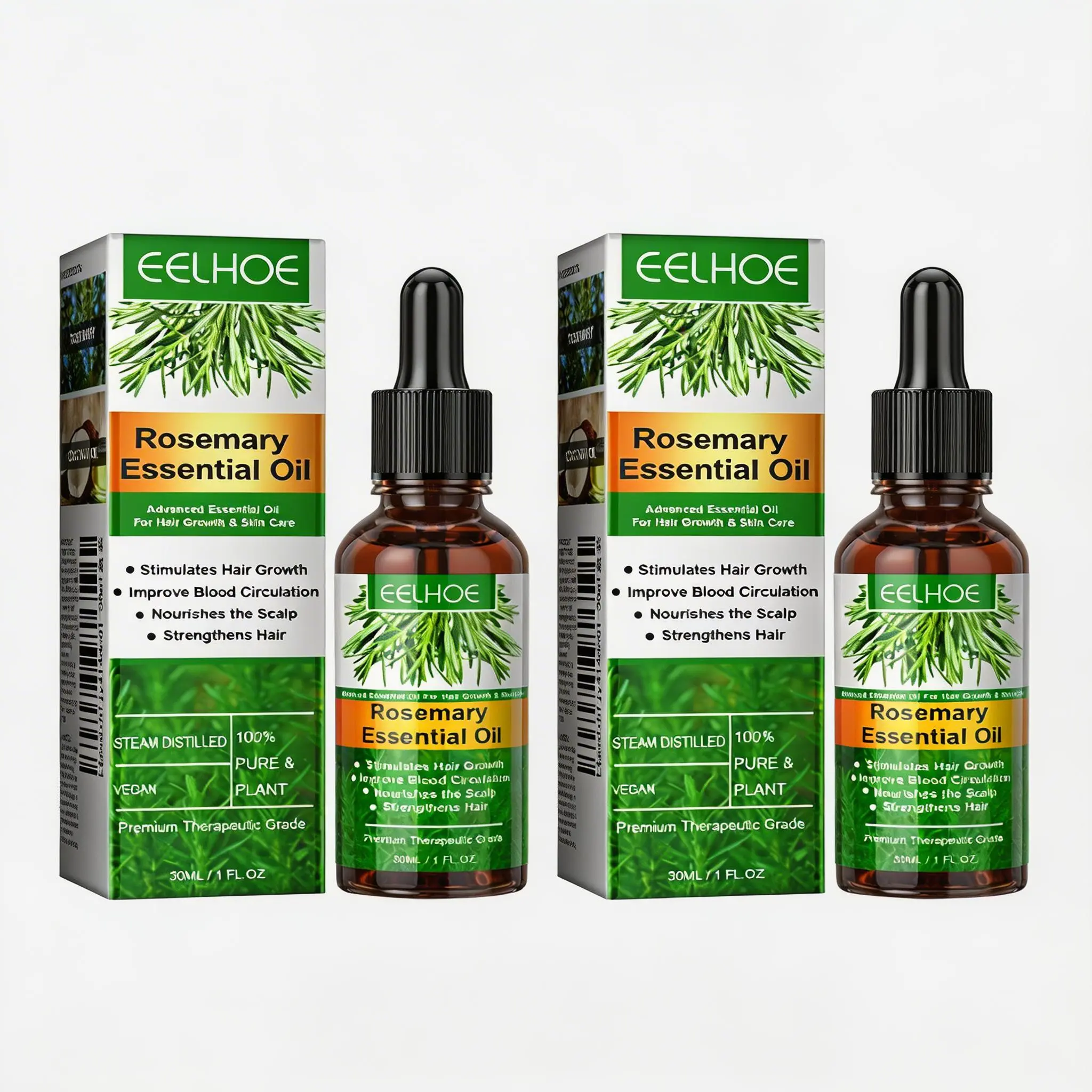 Rosemary Hair Care Essential Oil - Alcohol-Free Scalp Treatment Serum for Haircare, Gentle Scalp Care, Regular Use Benefits of Smooth, Shiny, Naturally Fluffy Hair & Natural Beauty, Rosemary Refresh Formula