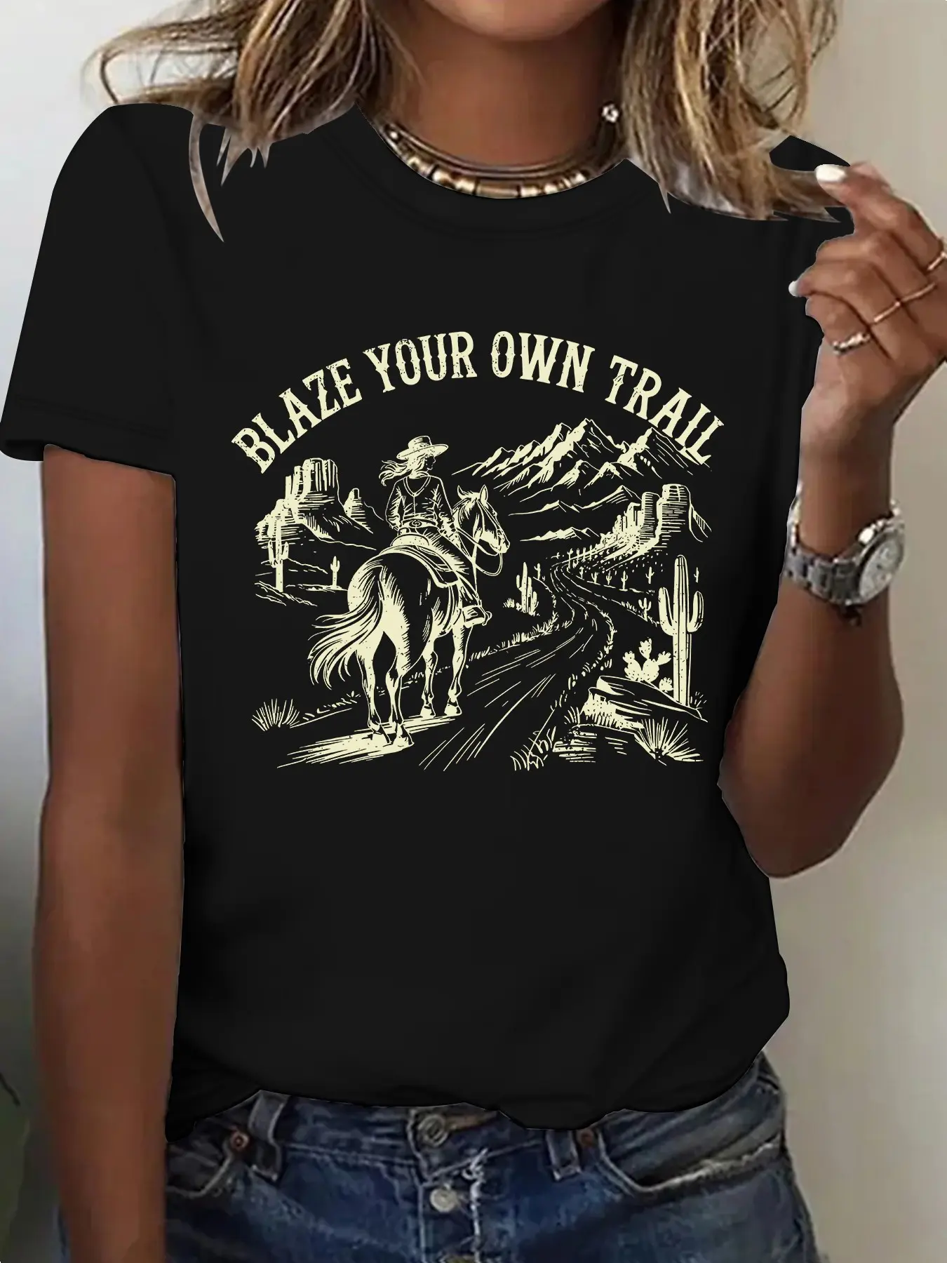 Women's Printed Wine Balloon Blouse 2026, Short Sleeve Round Neck Casual Top, Medium Stretch All-Season Comfort
