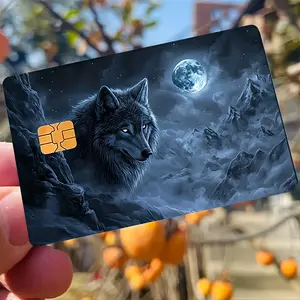 Wolf-Themed Credit Card Sticker Used for EBT, Transportation, Keys, Credit Cards, Debit Cards, Card Skins, Protect Bank Cards, No Bubbles, High Quality, Suitable for Small Chip Cards