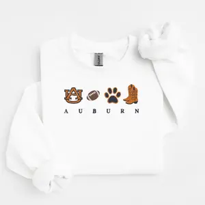 Custom Auburn Embroidered Sweatshirt, Hoodie, T-Shirt for Women - Unisex Fit - Tees