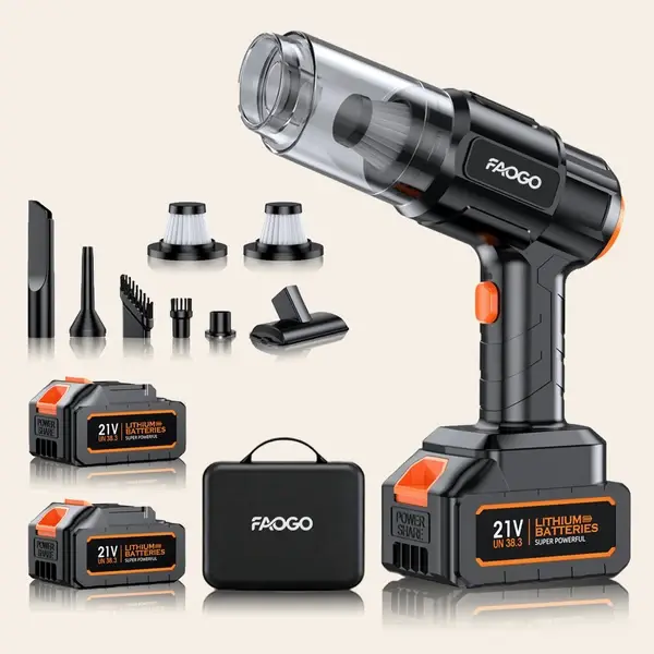 【tools】Cordless Handheld Vacuum Cleaner Sh Multiple Nozzles & Filter Replacements, for Car Interior, Household Dust & Debris Cleaning with Storage Carry Case