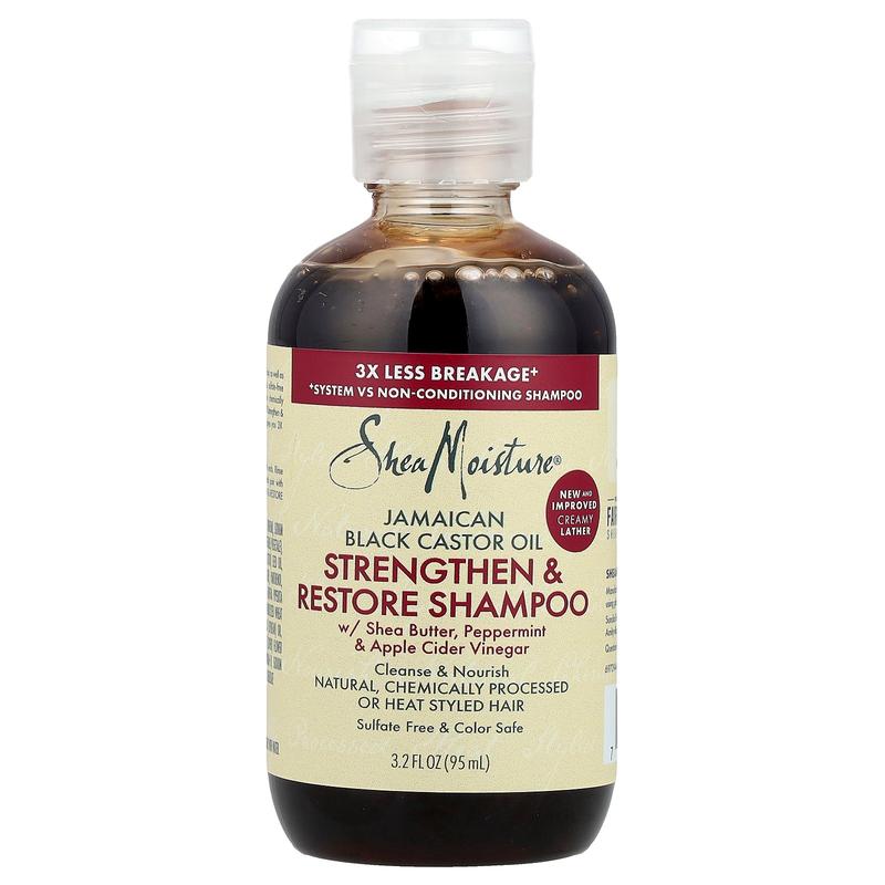 SheaMoisture Jamaican Black Castor Oil, Strengthen & Restore Shampoo, 3.2 fl oz (95 ml)
