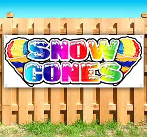 Snow Cone  Banner 13 oz | Non-Fabric | Heavy-Duty Vinyl Single-Sided With Metal Grommets