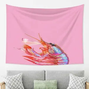 1pc Tapestry, Drinking Shrimp Pattern Printed Tapestry, Universal decoration for bedroom and living room, Enhances the aesthetic style of the space, Adds layers and colors, An ideal wall hanging, Easily becomes the eye-catching focus of any space