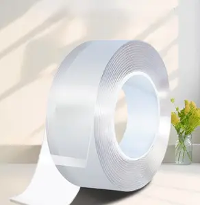 Home Essentials Double Sided Heavy Duty Tape 9.85 Feet Super Strong Adhesion Nano Level Micro Pores Transparent Installation Hanging Tape Removable Washable Weatherproof Multipurpose