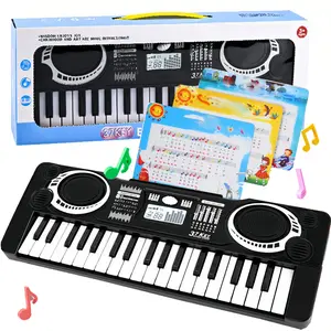 Black Kids Keyboard Piano Toy, Mini 37 Key Portable Electronic Piano for Kids x'mas gift, Digital Music Piano Keyboard Educational Toys