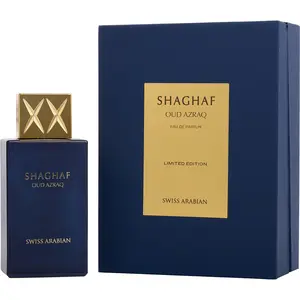 Shaghaf Oud Azraq Eau De Parfum, Swiss Arabian Unisex Fragrance with Cinnamon Scent, Arabian Fragrance Notes, Amber Vanilla & Warm Spice