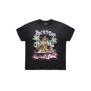 Axrian Black Oversized Graphic T-Shirt