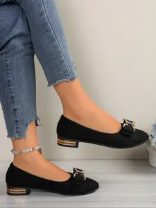 Women's Elegant Bowknot Design Ballet Flats, Low top flats, Casual Comfortable Flat Shoes for Daily Wear, Walking Shoes, Lightweight Breathable Shoes for All Seasons, Rubber