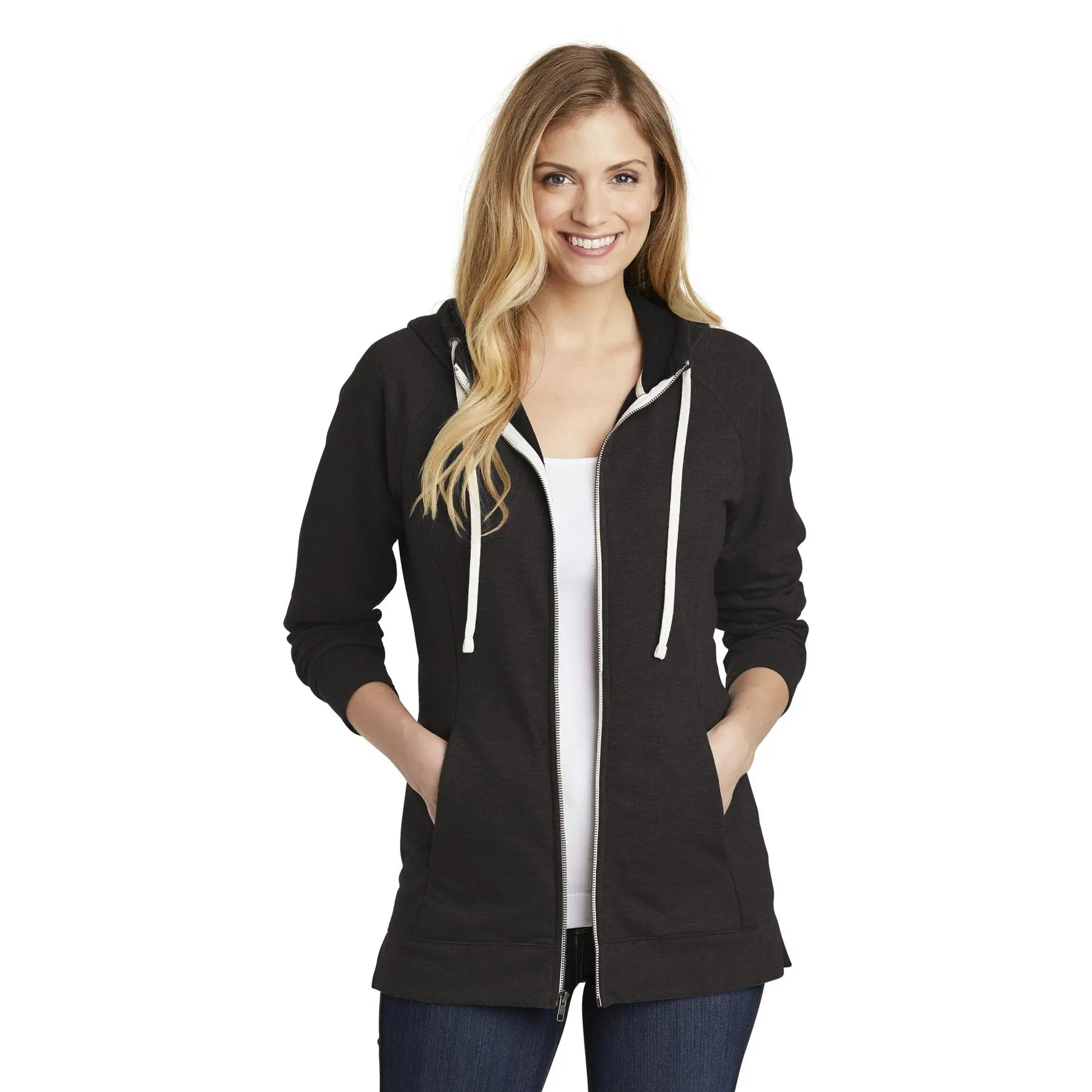 District ® Women's Perfect Tri ® French Terry Full-Zip Hoodie. DT456