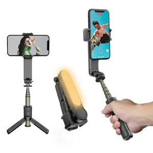Selfie Stick Gimbal Stabilizer with Fill Light 360°Rotation with Wireless Remote for Android and iPhone, Accessories Cellphone