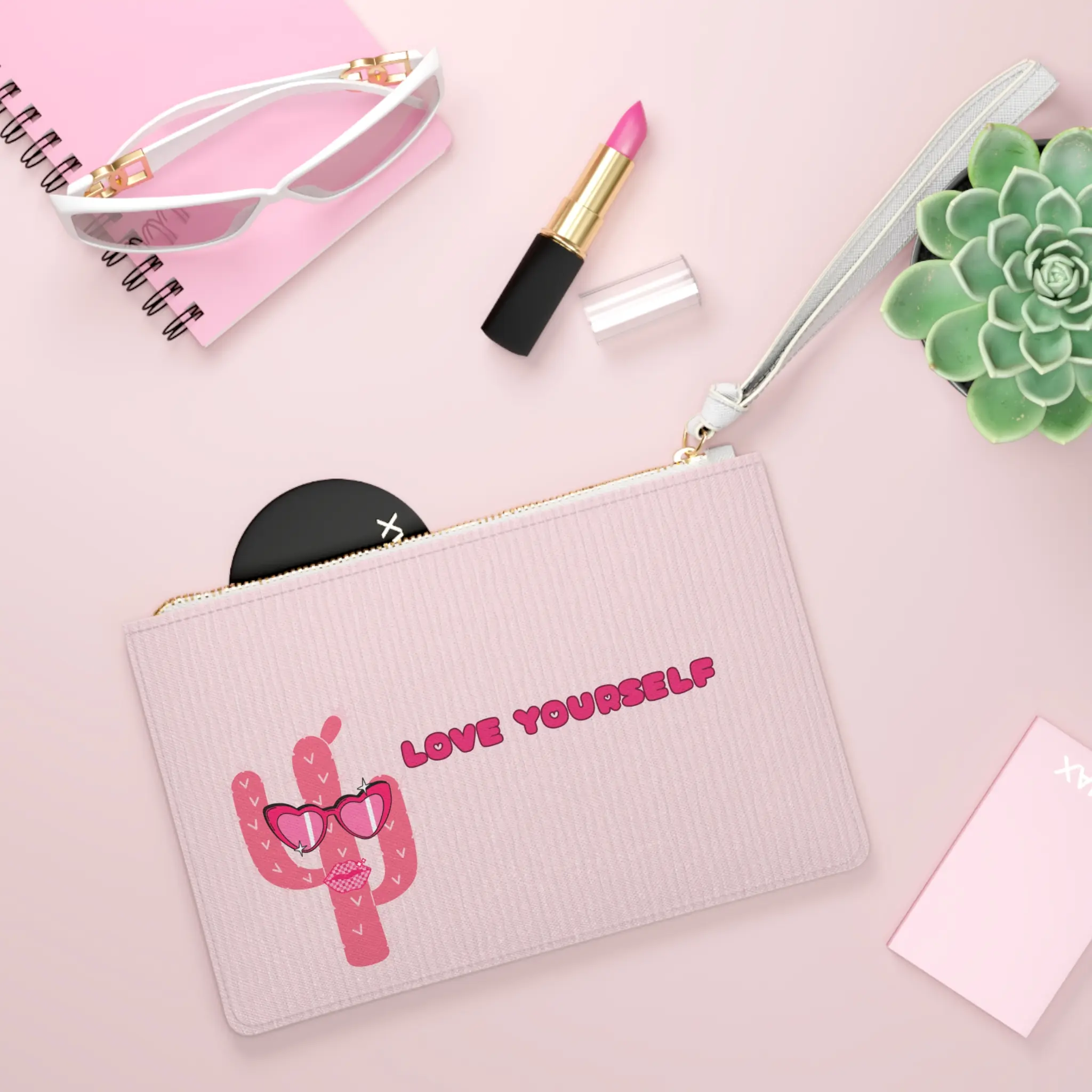 Cute Cactus Clutch Bag, Daily Use Essential Bag, Girlie Purse, Small Handbag, Fashion Accessory