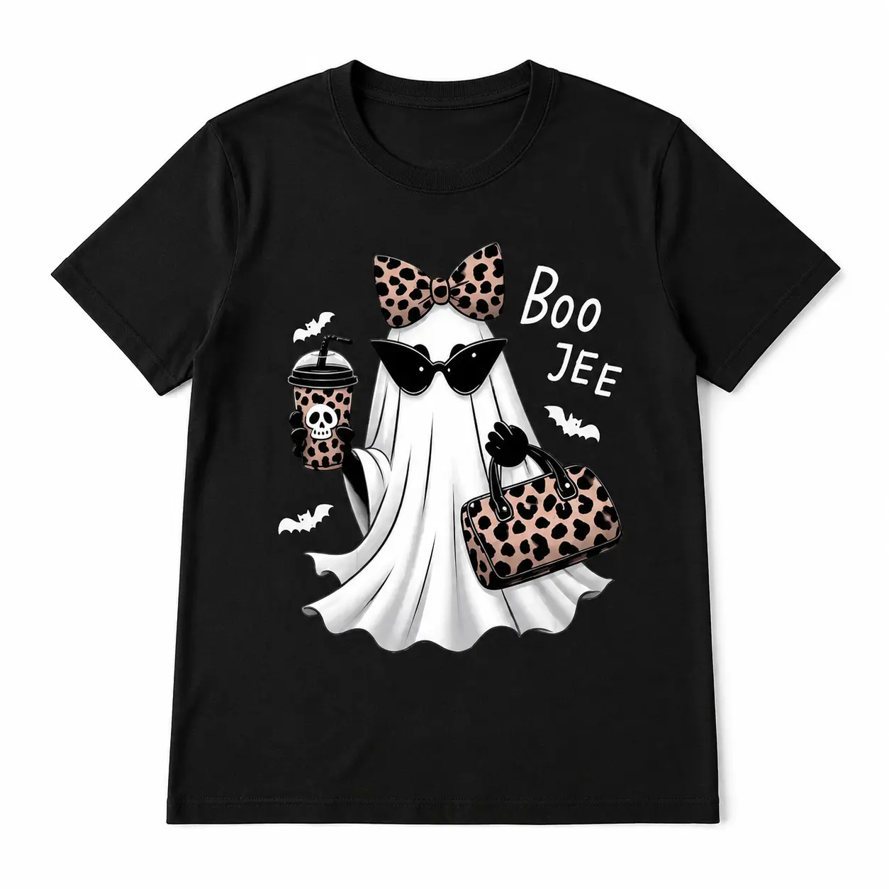 Boo-Jee Ghost Shirt Leopard Ghost Tee Ghost Coffee Shirt Funny Fall Shirt Ghost Tee Girly Halloween Gift Boojee Shirt