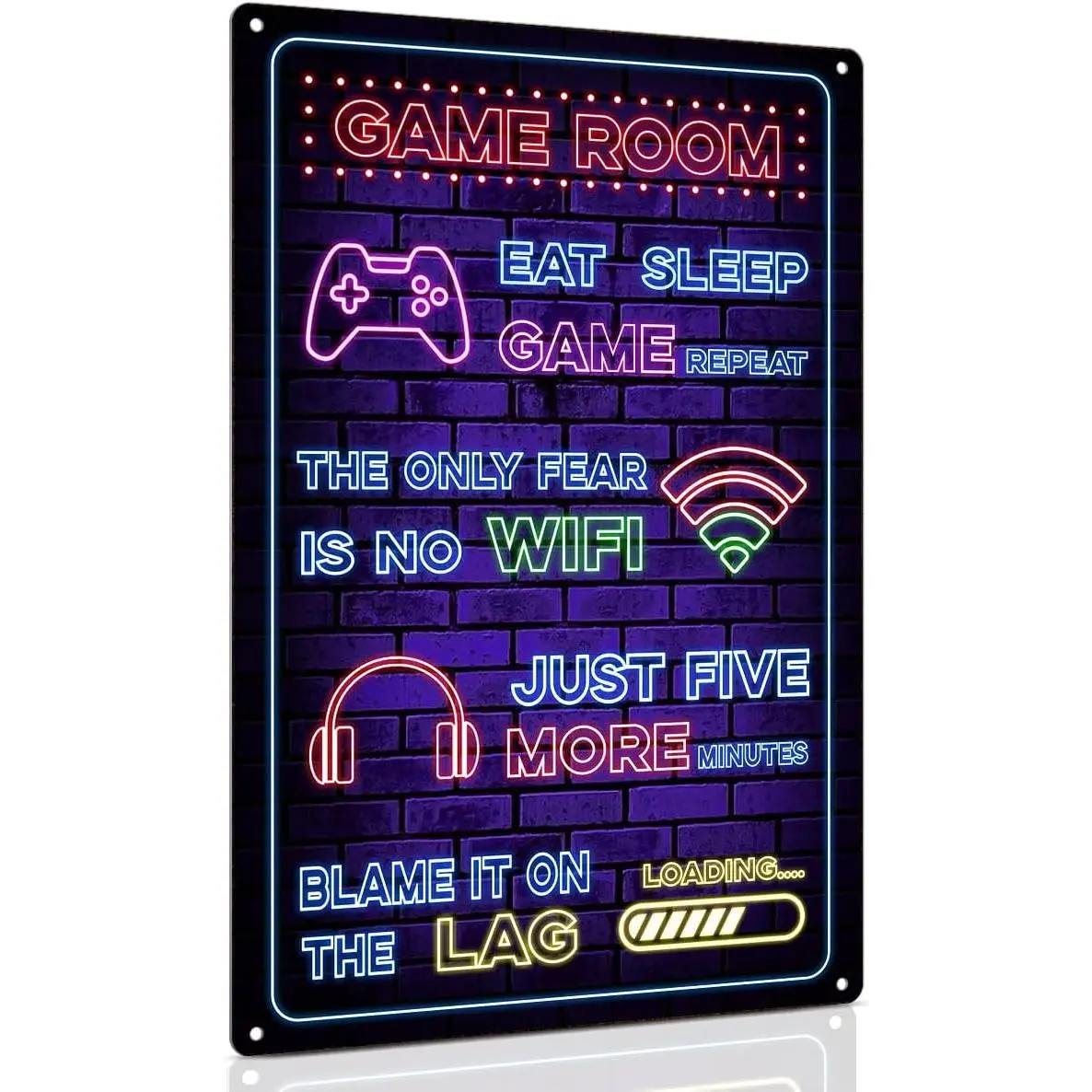 Artistic Funny Gaming Metal Sign Poster, 8x12 in Gamer Room Decor Gift for Boys, 2025 Fashion City Winter Landscape Modern Canvas Home Wall Decoration