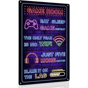 Funny Gaming Sign Metal Poster Gift for Boys Gamer Room Decor 8 x 12 Inch 2025 fashion city wall art Winter Landscape Canvas Modern Home Decoration