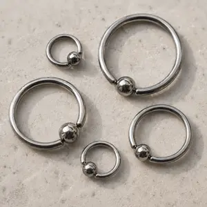 316L Surgical Steel Annealed Captive Bead Ring 16G 14G