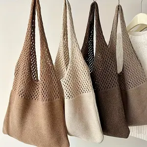 Women's Bohemian Style Knitted Floral Pattern Handbag