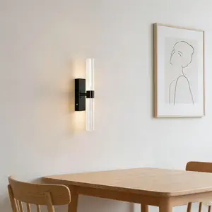 Acrylic Bubble Column 4000mAh Charging Wall Light Copper Natural/Black 39cm Charging Wireless Dimmable Wall Light Suitable for Wall Painting, Living Room Corridors, Entrances, Corridors, Art Wall Light Dimmable Lights