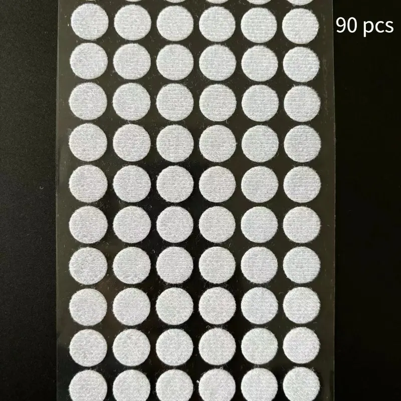 90pcs 15mm Diameter Self-Adhesive Transparent and White Hook and Loop Dots Strong Perfect Adhesive Sticker for Classroom, Office, and Home. Mother's Day Gift, Handmade, Hook Loop Tapes
