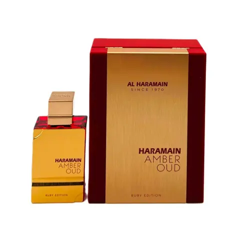 AL HARAMAIN Amber Oud Ruby Edition Eau de Parfum - 2.0 fl oz Unisex High Quality Fragrance for Adults, Spicy, Nutty Leather, Amberwood, Metallic Notes, Unique Fragrance, Enticing Blend, Contains Alcohol, 60-Month Shelf Life