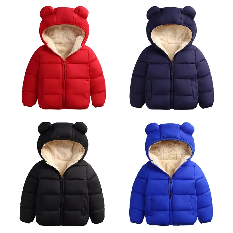 Meihuida Toddler Baby Boy Girl Quilted Puffer Hooded Jacket Winter Lightweight Long Sleeve Warm Coat 3M 6M 12M 18M 24M 3T Kids Zipper Padded Outerwear