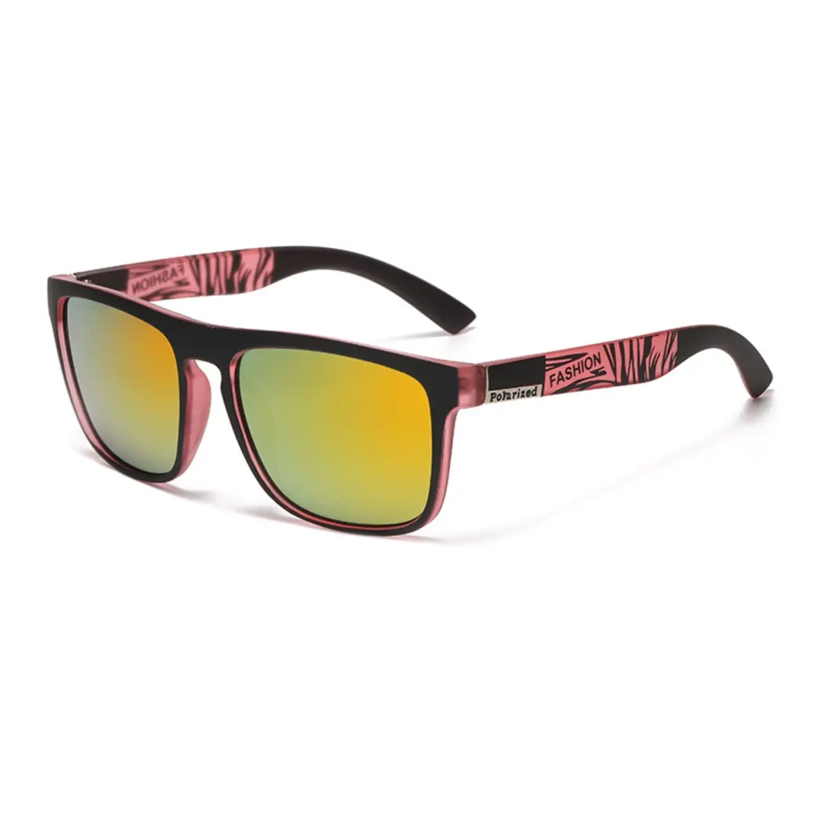Men's Polarized Sunglasses for Driving and Cycling, Iridescent Lenses, Sports Square-Frame Sunglasses