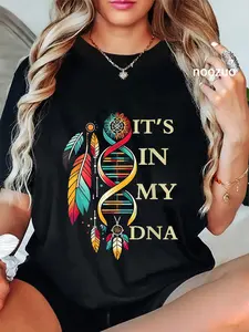 100% Cotton It's In My DNA indigenous Native American Indian Day Pride T-Shirt